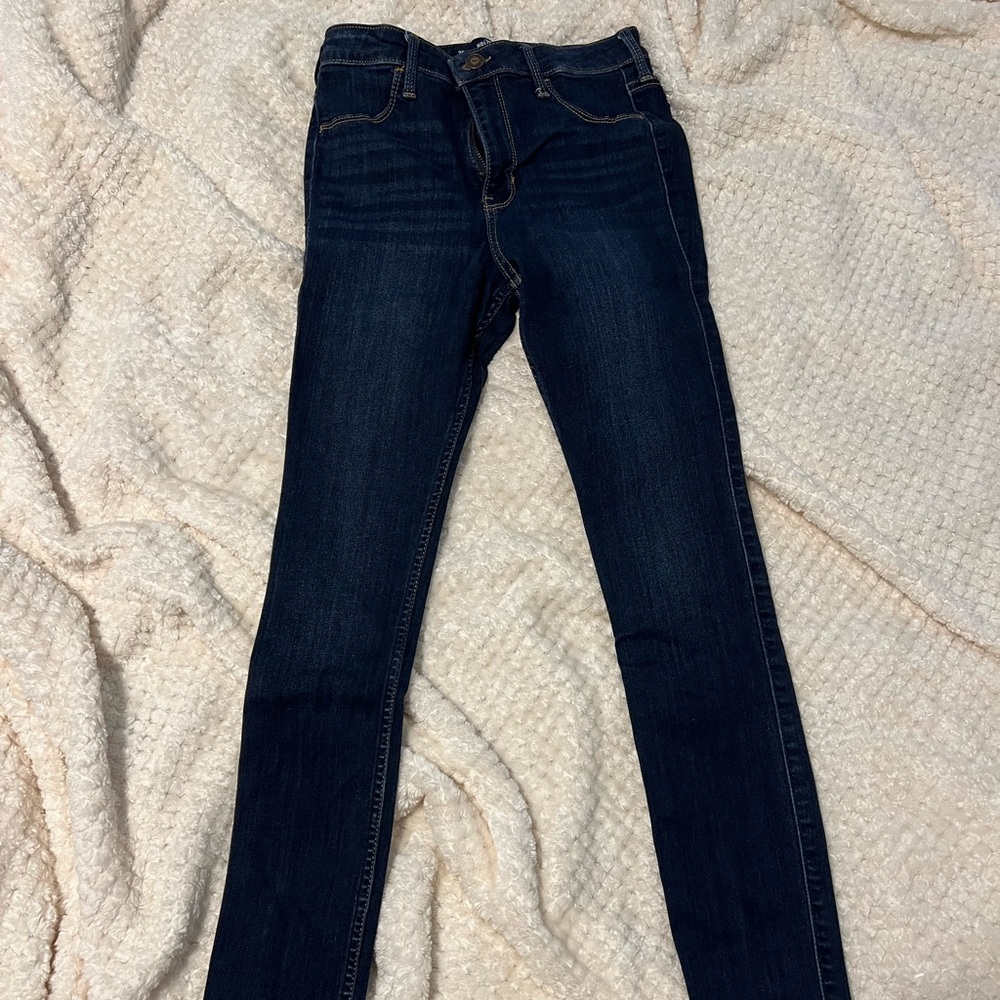 Navy high-rise skinny jeans